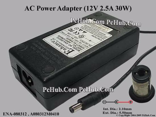 Other Brands Enhance Electronics AC Adapter 5V-12V 12V 2.5A, 5.5/2.1mm, 3-Prong Other Brands Enhance Electronics AC Adapter 5V-12V 12V 2.5A, 5.5/2.1mm, 3-Prong